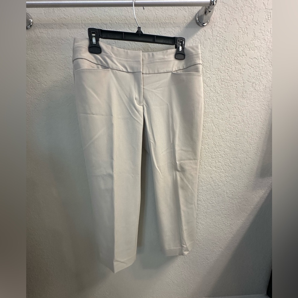 Express women’s pocket trousers, ecru, no belt loops, capri